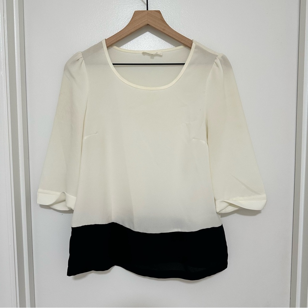 SUGARLIPS | Cream and Black Blouse